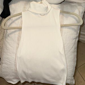 Zara white ribbed turtle neck tank 🤍